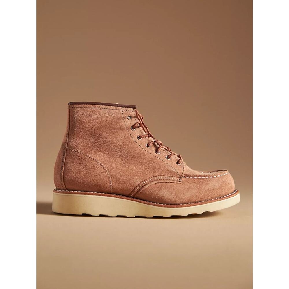 Red Wing Heritage Classic Moc Toe Boots Dusty Rose - Picture 2 of 9